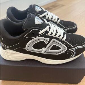 Dior Black and White CD Logo Sneakers